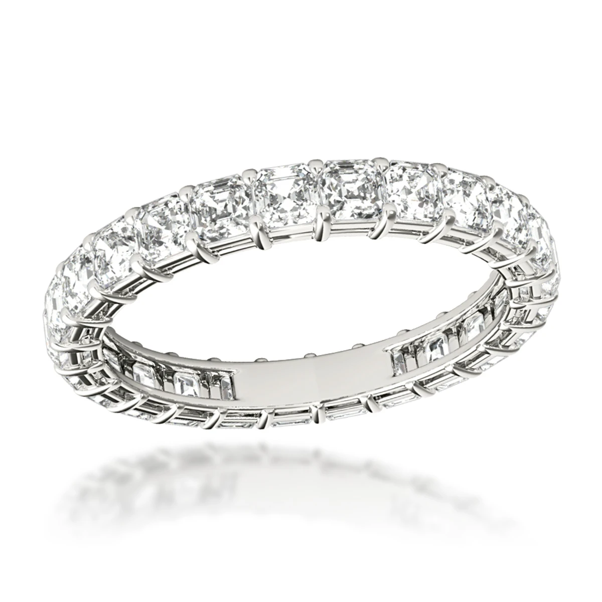 2 Carat Platinum Asscher Cut Diamond Eternity Band Diamond Anniversary Ring 3 2 Carat Platinum Asscher Cut Diamond Eternity Band Diamond Anniversary Ring