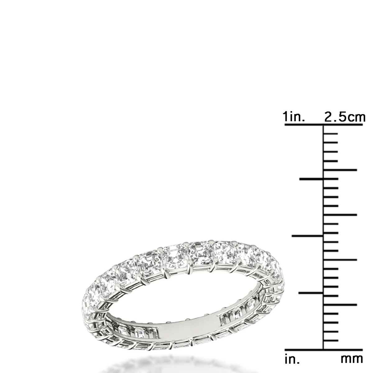 2 Carat Platinum Asscher Cut Diamond Eternity Band Diamond Anniversary Ring 7 2 Carat Platinum Asscher Cut Diamond Eternity Band Diamond Anniversary Ring - Image 5