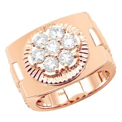 2 Carat Statement Men's Diamond Ring 14K White Gold W Fluted Bezel -Its Hot Jewelry Shop 2 carat statement mens diamond ring in 14k gold w fluted bezel 000953 rose 1680236024