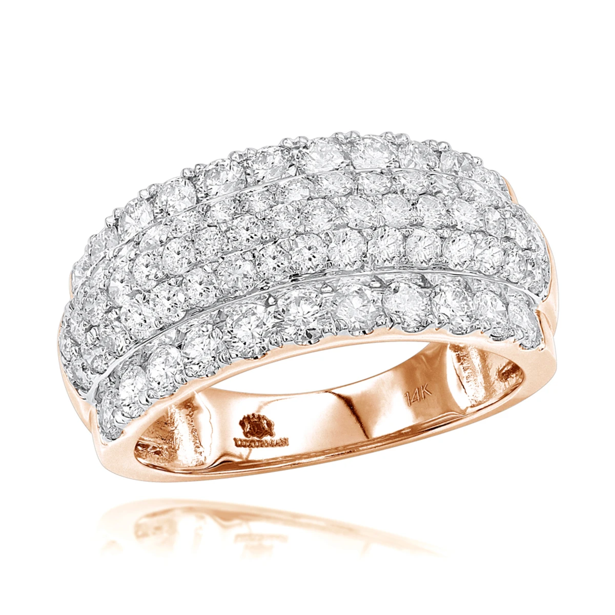 2 Carat Unique Diamond Wedding Band For Women 14K White Gold Ladies Cocktail Ring 5 2 Carat Unique Diamond Wedding Band For Women 14K White Gold Ladies Cocktail Ring - Image 3