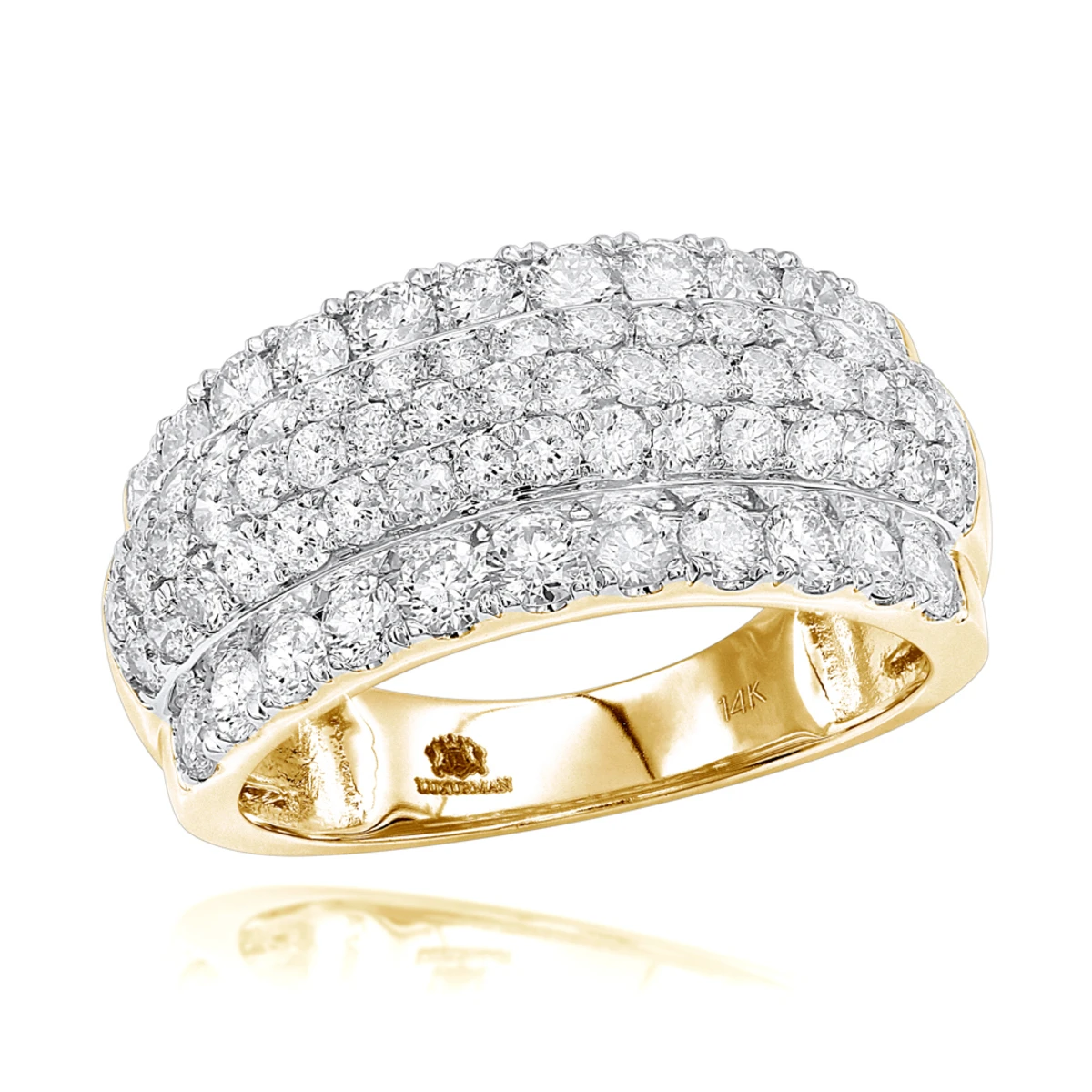 2 Carat Unique Diamond Wedding Band For Women 14K White Gold Ladies Cocktail Ring 4 2 Carat Unique Diamond Wedding Band For Women 14K White Gold Ladies Cocktail Ring - Image 2