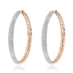 2 Inch Diamond Hoop Earrings 2.2ct 14K Yellow Gold -Its Hot Jewelry Shop 2 inch diamond hoop earrings 238ct 14k gold p 48284 ro