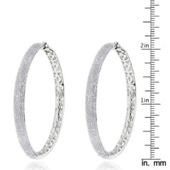 2 Inch Diamond Hoop Earrings 2.2ct 14K Yellow Gold -Its Hot Jewelry Shop 2 inch diamond hoop earrings 238ct 14k gold p 48284 rulerwh