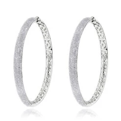 2 Inch Diamond Hoop Earrings 2.2ct 14K Yellow Gold -Its Hot Jewelry Shop 2 inch diamond hoop earrings 238ct 14k gold p 48284 wh
