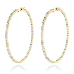 2 Inch Diamond Hoop Earrings 4ct 14K White Gold Inside Out Design 9 2 Inch Diamond Hoop Earrings 4ct 14K White Gold Inside Out Design -Its Hot Jewelry Shop 2 inch diamond hoop earrings 4ct 14k inside out design p 45906 ye