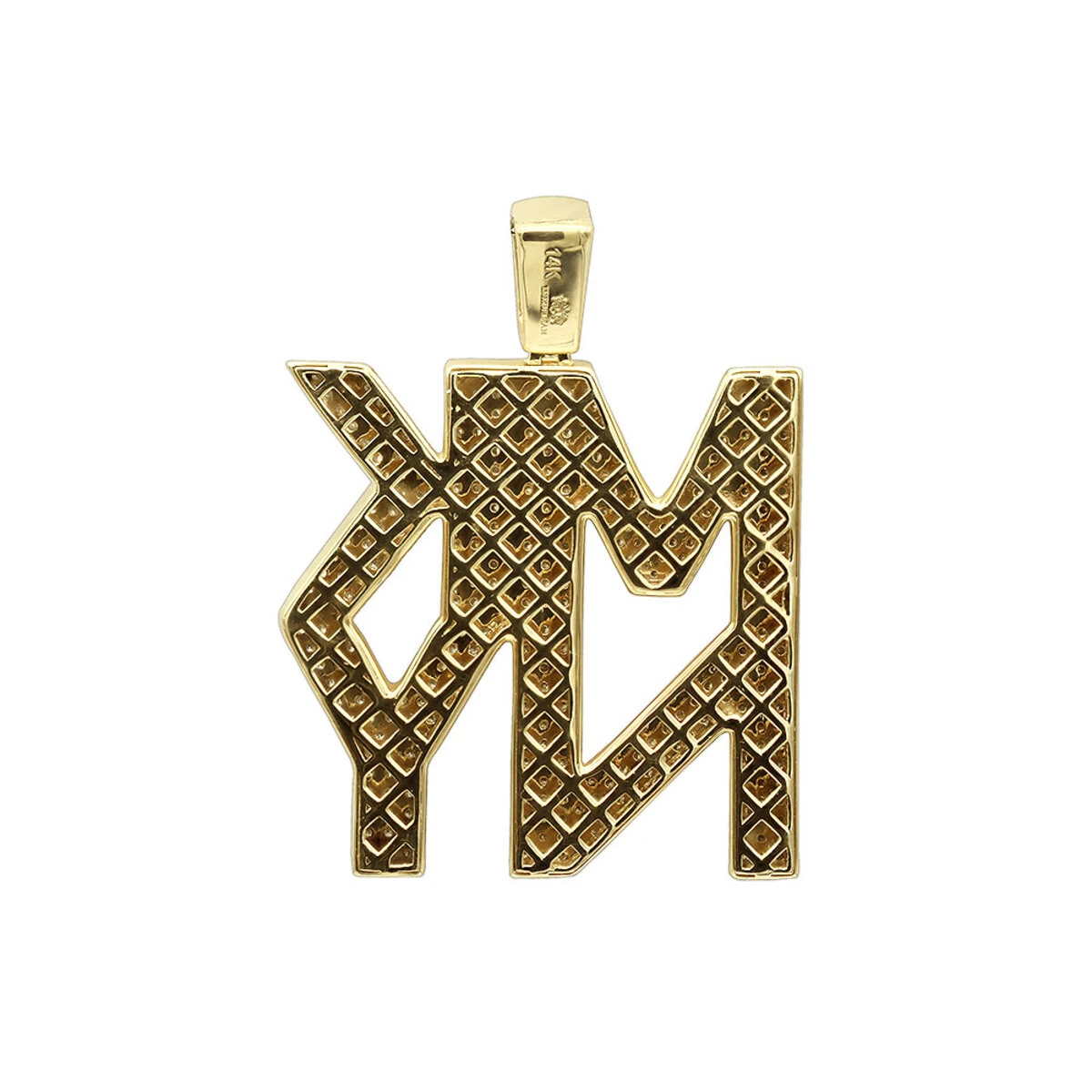 2 Inch Men's Custom Diamond Pendant 14K Yellow Gold 4 Letter Initials 3 Carats 7 2 Inch Men's Custom Diamond Pendant 14K Yellow Gold 4 Letter Initials 3 Carats - Image 5