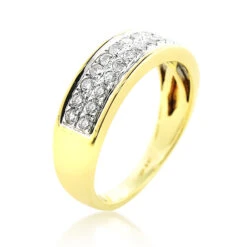 2 Row Diamond Wedding Band 14K Gold 0.75ct 6 2 Row Diamond Wedding Band 14K Gold 0.75ct -Its Hot Jewelry Shop 2 row diamond wedding band 14k 075ct 2
