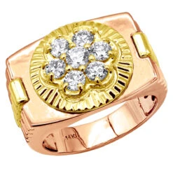 2 Tone 14K White Gold Rolex Style Men's Diamond Ring 1ct Gold -Its Hot Jewelry Shop 2 tone gold rolex style mens diamond ring 095ct 14k p 50171 ro