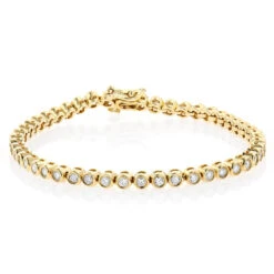 2.20 Carat Diamond Tennis Bracelet 14K Yellow Gold Bezel Set 10 2.20 Carat Diamond Tennis Bracelet 14K Yellow Gold Bezel Set -Its Hot Jewelry Shop 220 carat diamond tennis bracelet 14k bezel set p 22425 ye