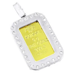 14K Yellow Gold Pamp Suisse Bar Diamond Pendant 2.5ct Dog Tag -Its Hot Jewelry Shop 24k gold pamp suisse bar diamond pendant 311ct dog tag backwh
