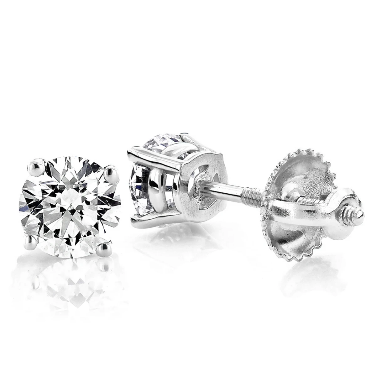 2ct Round Cut Diamond Platinum Stud Earrings 3 2ct Round Cut Diamond Platinum Stud Earrings