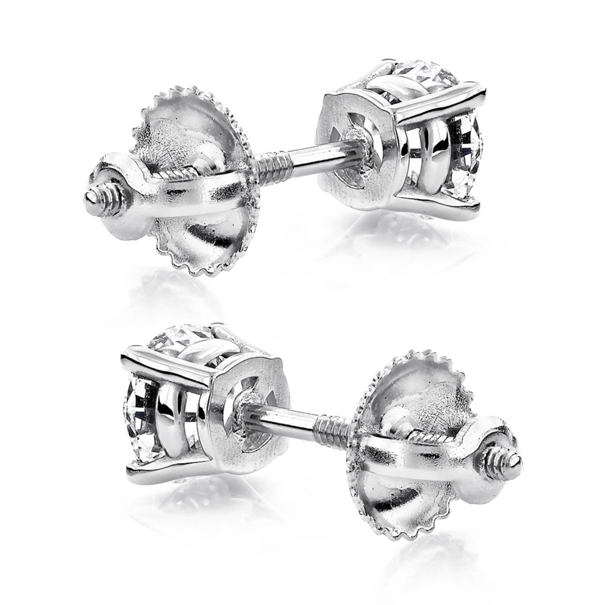 2ct Round Cut Diamond Platinum Stud Earrings 4 2ct Round Cut Diamond Platinum Stud Earrings - Image 2