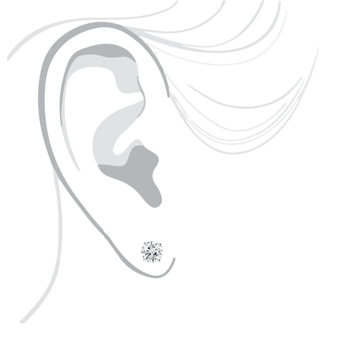 2ct Round Cut Diamond Platinum Stud Earrings 5 2ct Round Cut Diamond Platinum Stud Earrings - Image 3