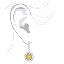 3 Carat 14K White Gold White Yellow Diamond Flower Earrings For Women By Luxurman 12 3 Carat 14K White Gold White Yellow Diamond Flower Earrings For Women By Luxurman -Its Hot Jewelry Shop 3 carat 14k gold white yellow diamond flower earrings for women by luxurman bodwh