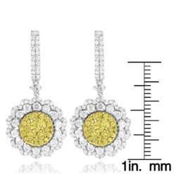 3 Carat 14K White Gold White Yellow Diamond Flower Earrings For Women By Luxurman 13 3 Carat 14K White Gold White Yellow Diamond Flower Earrings For Women By Luxurman -Its Hot Jewelry Shop 3 carat 14k gold white yellow diamond flower earrings for women by luxurman rulerwh