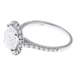 3 Carat Round Diamond Engagement Ring 14K White Gold Halo Setting 13 3 Carat Round Diamond Engagement Ring 14K White Gold Halo Setting -Its Hot Jewelry Shop 3 carat diamond engagement ring 14k gold round halo setting 018405 back white