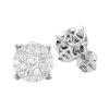 3 Carat Look Round Diamond Cluster Earrings Studs 1.21ct 18K White Gold -Its Hot Jewelry Shop 3 carat look round diamond cluster earrings studs 121ct 18k gold wh