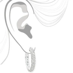 3 Row Diamond Hoop Earrings 4.41ct 14K Rose Gold -Its Hot Jewelry Shop 3 row diamond hoop earrings 441ct 14k gold 3