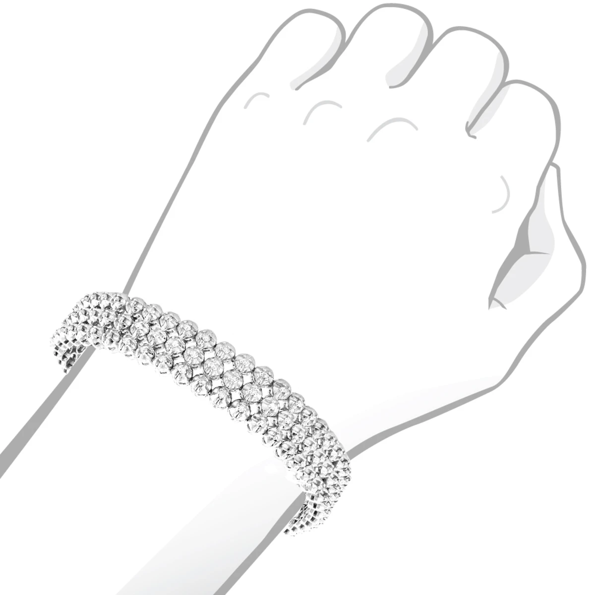 3 Row Men's Diamond Bracelet 4.75ct 10K White Gold Tennis Bracelet Design 7 3 Row Men's Diamond Bracelet 4.75ct 10K White Gold Tennis Bracelet Design - Image 5