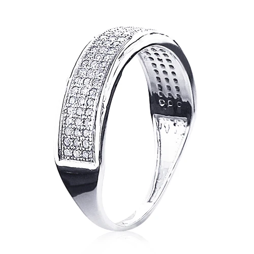 3 Row Men's Diamond Wedding Band 0.44ct 10K Rose Gold 4 3 Row Men's Diamond Wedding Band 0.44ct 10K Rose Gold - Image 2