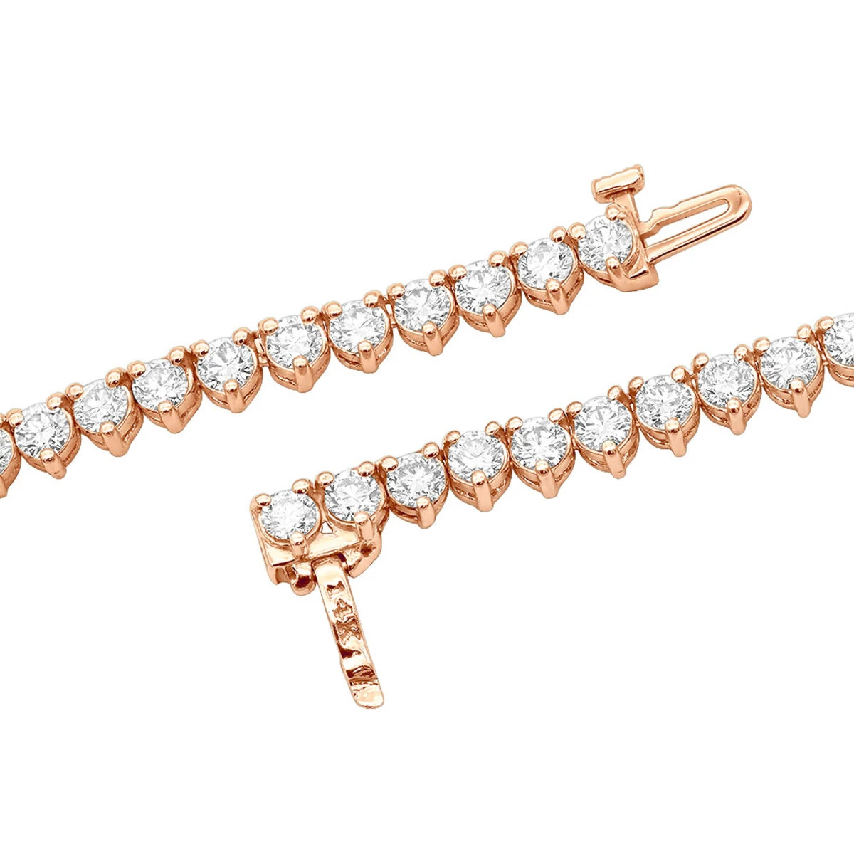 3 Prong Diamond Eternity Chain For Men And Women 14K Yellow Gold Tennis Necklace 8 3 Prong Diamond Eternity Chain For Men And Women 14K Yellow Gold Tennis Necklace - Image 6