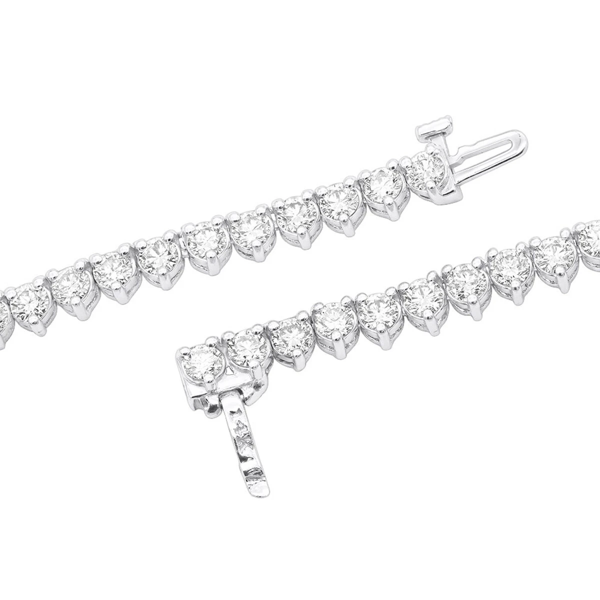 3 Prong Diamond Eternity Chain For Men And Women 14K Yellow Gold Tennis Necklace 6 3 Prong Diamond Eternity Chain For Men And Women 14K Yellow Gold Tennis Necklace - Image 4