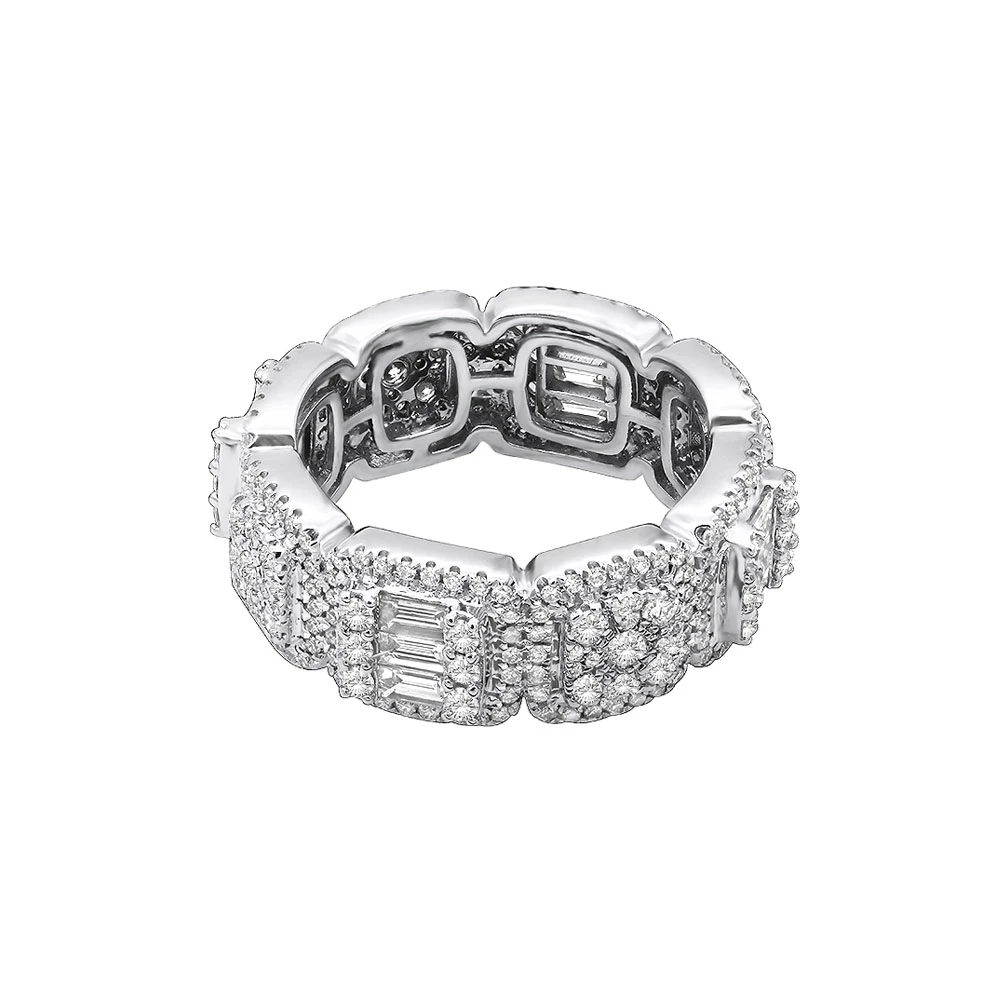 4 Carat Diamond Eternity Band For Men & Women Round Baguette Diamonds 14K White Gold 7 4 Carat Diamond Eternity Band For Men & Women Round Baguette Diamonds 14K White Gold - Image 5