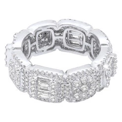 4 Carat Diamond Eternity Band For Men & Women Round Baguette Diamonds 14K White Gold 15 4 Carat Diamond Eternity Band For Men & Women Round Baguette Diamonds 14K White Gold -Its Hot Jewelry Shop 4 carat diamond eternity band for men women round baguette diamonds 14k gold 100597 backwh