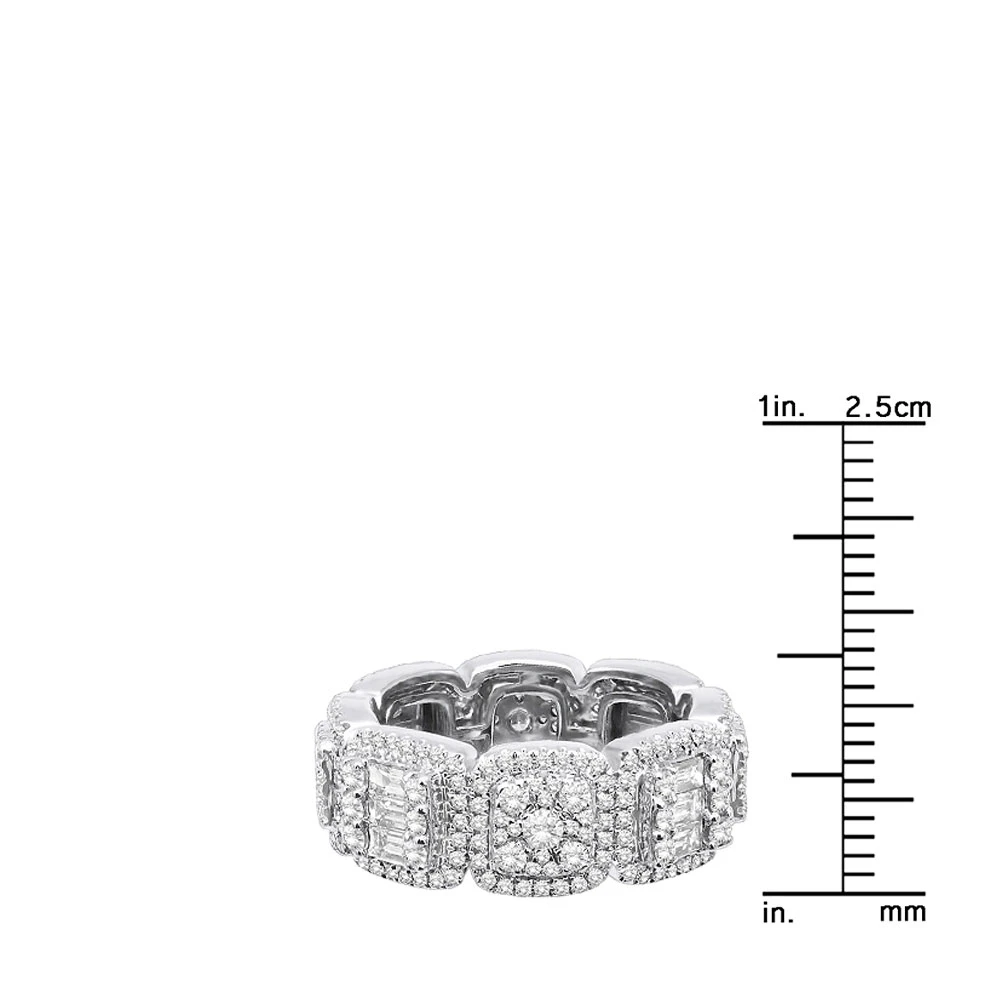 4 Carat Diamond Eternity Band For Men & Women Round Baguette Diamonds 14K White Gold 10 4 Carat Diamond Eternity Band For Men & Women Round Baguette Diamonds 14K White Gold - Image 8