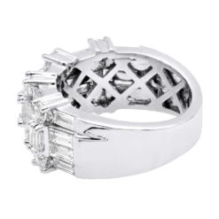 4 Carat Ladies Diamond Ring 14K White Gold Unique Wedding Band Baguette Diamonds -Its Hot Jewelry Shop 4 carat ladies diamond ring 14k gold unique wedding band baguette diamonds 000995 back white