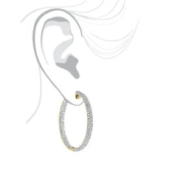 Large 5 Carat Diamond Hoop Earrings For Women 14K Yellow Gold Inside Out Style -Its Hot Jewelry Shop 5 carat diamond hoop earrings 14k gold inside out style p 48029 bodye