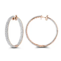 Large 5 Carat Diamond Hoop Earrings For Women 14K Yellow Gold Inside Out Style -Its Hot Jewelry Shop 5 carat diamond hoop earrings 14k gold inside out style p 48029 ro