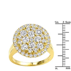 5 Carat Men's Diamond Engagement Ring 14K Yellow Gold Cluster Setting -Its Hot Jewelry Shop 5 carat mens diamond engagement ring in 14k gold cluster setting 000743 rulerye