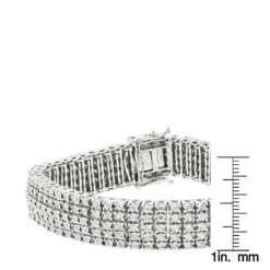 5 Row Men's Diamond Tennis Bracelet In Sterling Silver 1.75 Carat Gold Plted 9 5 Row Men's Diamond Tennis Bracelet In Sterling Silver 1.75 Carat Gold Plted -Its Hot Jewelry Shop 5 row mens diamond tennis bracelet in sterling silver 175 carat gold plted ruler