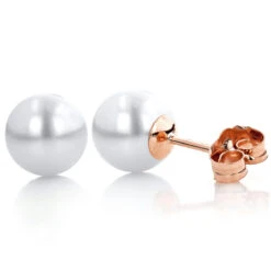 6-6.5mm 14K White Gold White Fresh Water Pearl Stud Earrings -Its Hot Jewelry Shop 6 65mm 14k gold white fresh water pearl stud earrings p 5904 ro