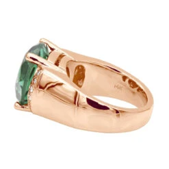 6 Carat Green Emerald Diamond Ring 14K Yellow Gold 0.15ct -Its Hot Jewelry Shop 6 carat green emerald diamond ring 14k gold 015ct p 29465 backro