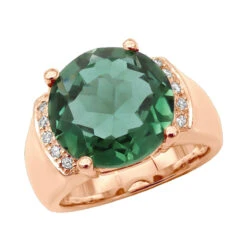 6 Carat Green Emerald Diamond Ring 14K Yellow Gold 0.15ct -Its Hot Jewelry Shop 6 carat green emerald diamond ring 14k gold 015ct p 29465 ro