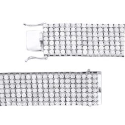 7 Row Diamond Bracelet For Men 1.20ct Sterling Silver -Its Hot Jewelry Shop 7 row diamond bracelet for men 120ct sterling silver clasp
