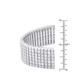 7 Row Diamond Bracelet For Men 1.20ct Sterling Silver -Its Hot Jewelry Shop 7 row diamond bracelet for men 120ct sterling silver ruler