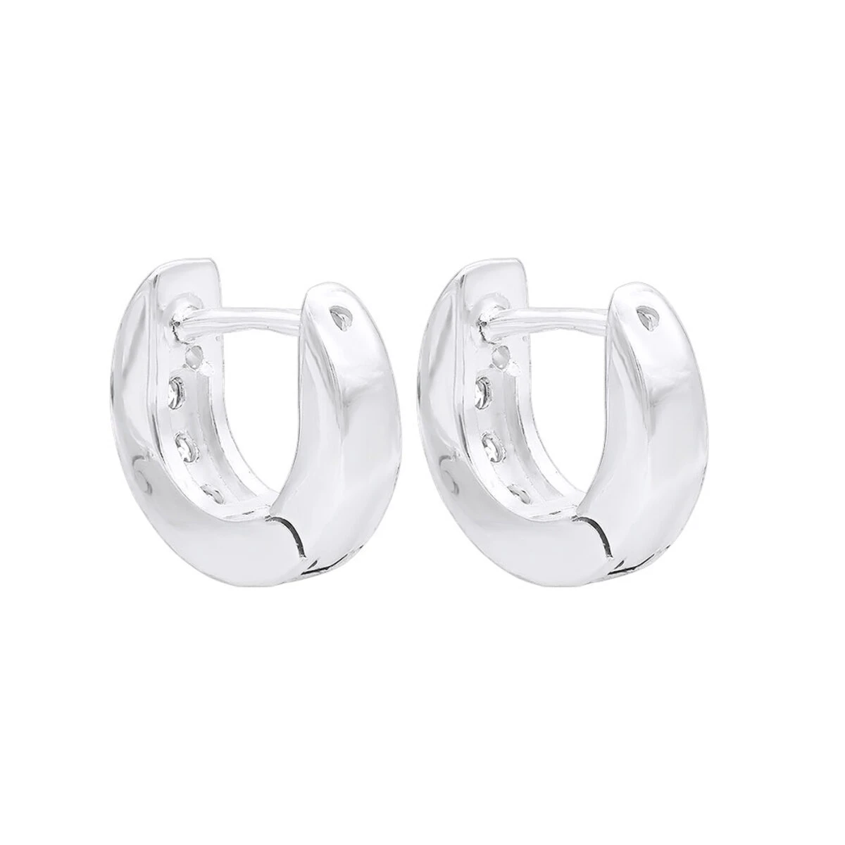 9mm Huggies 14K Yellow Gold Small Diamond Hoop Earrings For Children 0.15ct 6 9mm Huggies 14K Yellow Gold Small Diamond Hoop Earrings For Children 0.15ct - Image 4