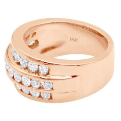 9mm Wide 14K White Gold Diamond Wedding Band For Women Anniversary Ring 1.6ct -Its Hot Jewelry Shop 9mm wide 14k gold diamond wedding band for women anniversary ring 16ct 000985 back rose