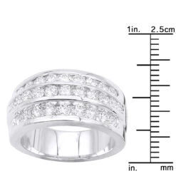 9mm Wide 14K White Gold Diamond Wedding Band For Women Anniversary Ring 1.6ct -Its Hot Jewelry Shop 9mm wide 14k gold diamond wedding band for women anniversary ring 16ct 000985 ruler white