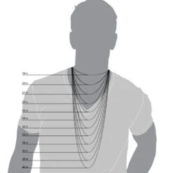 Men's Diamond Tennis Chain 10K Yellow Gold Affordable 2 Row Necklace 1ct 33 Men's Diamond Tennis Chain 10K Yellow Gold Affordable 2 Row Necklace 1ct -Its Hot Jewelry Shop Mens Chains Length Comparison Illustration 1