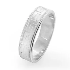 Adorned Wedding Band For Men 14K White Gold -Its Hot Jewelry Shop adorned wedding band for men 14k gold 2