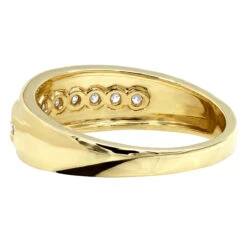 Affordable 10K Yellow Gold 0.5 Carat Round Diamond Wedding Ring For Men And Women -Its Hot Jewelry Shop affordable 10k gold 05 carat round diamond wedding ring for men and women 000850 backye