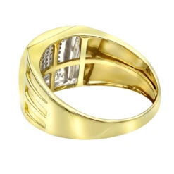 Affordable 10K Yellow Gold Men's Diamond Ring 0.25ct 12mm Wide Wedding Band -Its Hot Jewelry Shop affordable 10k gold mens diamond ring 0 25ct 12mm wide wedding band backye