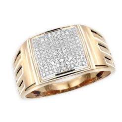 Affordable 10K Yellow Gold Men's Diamond Ring 0.25ct 12mm Wide Wedding Band -Its Hot Jewelry Shop affordable 10k gold mens diamond ring 0 25ct 12mm wide wedding band ro