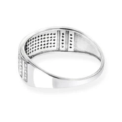 Affordable 10K White Gold Men's Diamond Wedding Band 0.42ct -Its Hot Jewelry Shop affordable 10k gold mens diamond wedding band 042ct backwh