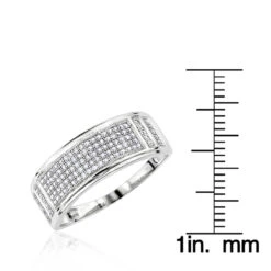 Affordable 10K White Gold Men's Diamond Wedding Band 0.42ct -Its Hot Jewelry Shop affordable 10k gold mens diamond wedding band 042ct rulerwh