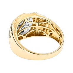 Affordable 10K Yellow Gold Diamond Cluster Ring For Men 1/2ct -Its Hot Jewelry Shop affordable 10k yellow rose white gold diamond cluster ring for men 12ct backye